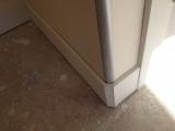 Close up of skirting board or base boards for preparation for painting