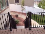 Steps down from lower deck