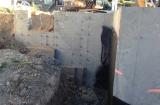 Damp Proofing - View from Back Right - Pink Marks show where the earth will fill into