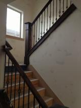 Staircase banister stained