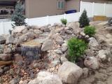 Waterfall with trees planted