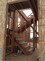 View through front door to staircase, close up