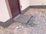 Concrete pad on back garage door